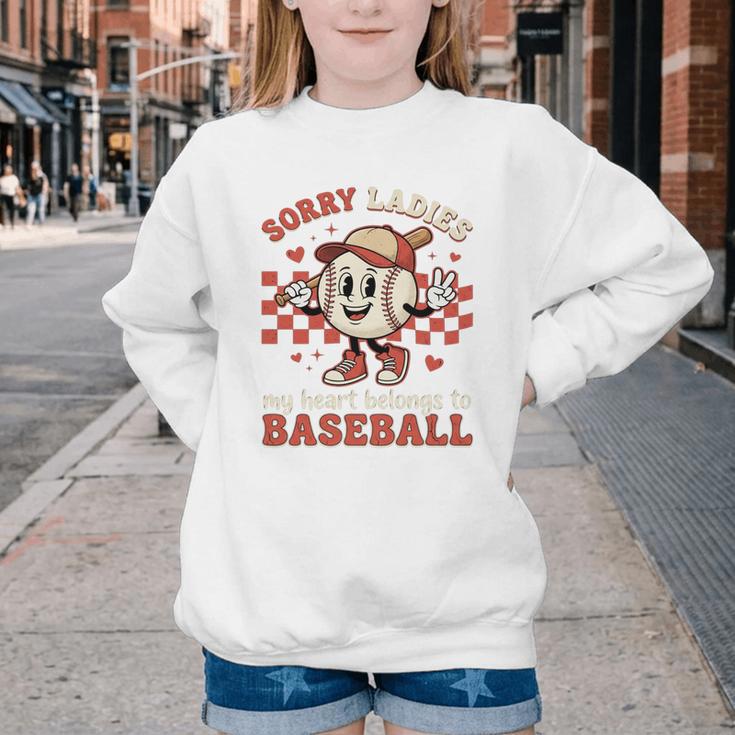 Boys & Women Men Baseball Valentine With Hearts Sporty Love Youth Crewneck Sweatshirt