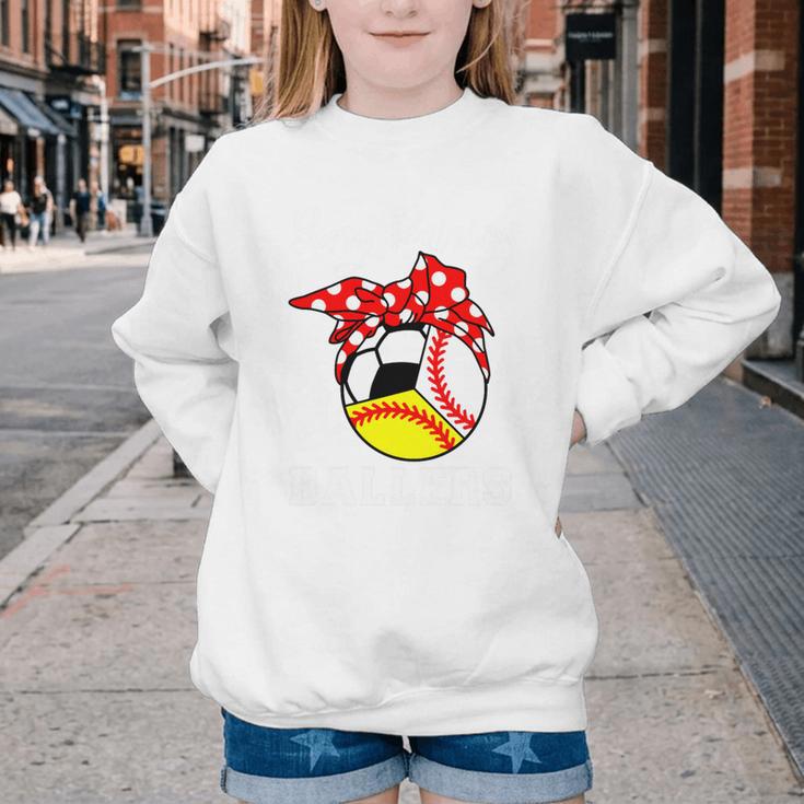 Busy Raising Ballers Baseball Softball Soccer Mom Premium Tri-Blend Youth Crewneck Sweatshirt Busy Raising Ballers Baseball Softball Soccer Mom Premium Tri-Blend Youth Crewneck Sweatshirt