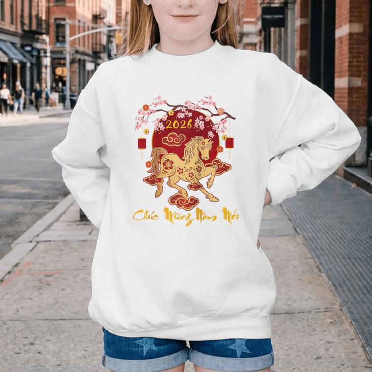 Chuc Mung NAM Moi 2026 Vietnamese Lunar New Year Of Horse Raglan Baseball Tee Youth Crewneck Sweatshirt Chuc Mung NAM Moi 2026 Vietnamese Lunar New Year Of Horse Raglan Baseball Tee Youth Crewneck Sweatshirt
