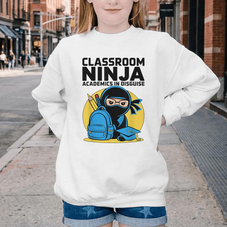 Classroom Ninja Academics In Disguise Back To School Student Youth Crewneck Sweatshirt
