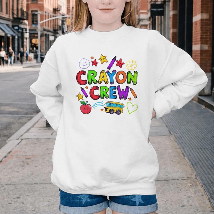 Crayon Crew Cute Back To School Youth Crewneck Sweatshirt