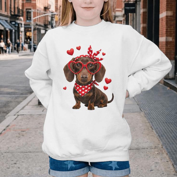 Dachshund Valentines Day Wiener Dog Lover Weenie Heart Raglan Baseball Tee Youth Crewneck Sweatshirt Dachshund Valentines Day Wiener Dog Lover Weenie Heart Raglan Baseball Tee Youth Crewneck Sweatshirt