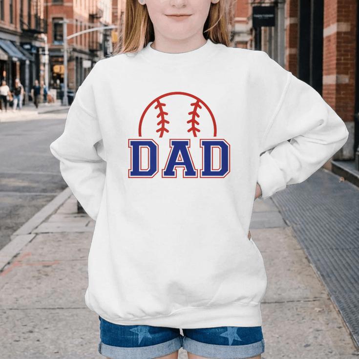 Dad Of Rookie 1st Birthday Baseball Boy Family Matching Youth Crewneck Sweatshirt