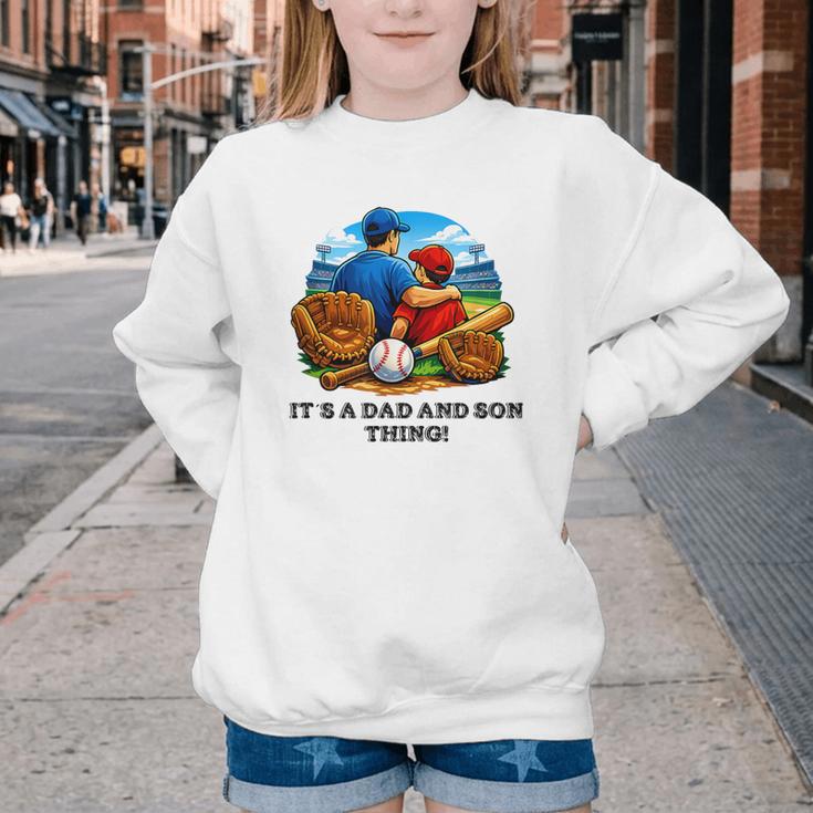 Father Son Baseball Father's Day Youth Crewneck Sweatshirt Father Son Baseball Father's Day Youth Crewneck Sweatshirt