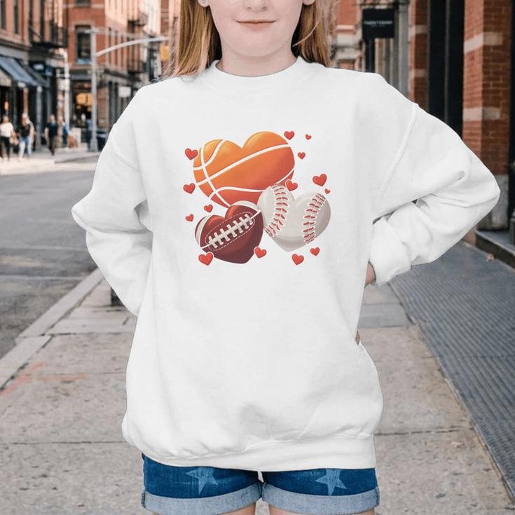 Football Basketball Baseball Heart Valentine Boys Men Kid Youth Crewneck Sweatshirt Football Basketball Baseball Heart Valentine Boys Men Kid Youth Crewneck Sweatshirt