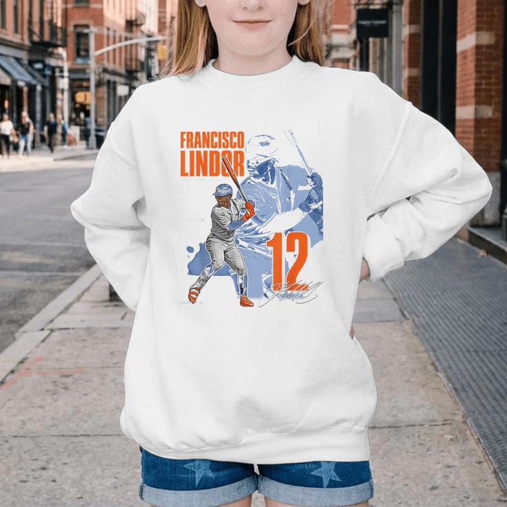 Francisco Lindor New York M Baseball Players MLBFLI304N Youth Crewneck Sweatshirt Francisco Lindor New York M Baseball Players MLBFLI304N Youth Crewneck Sweatshirt