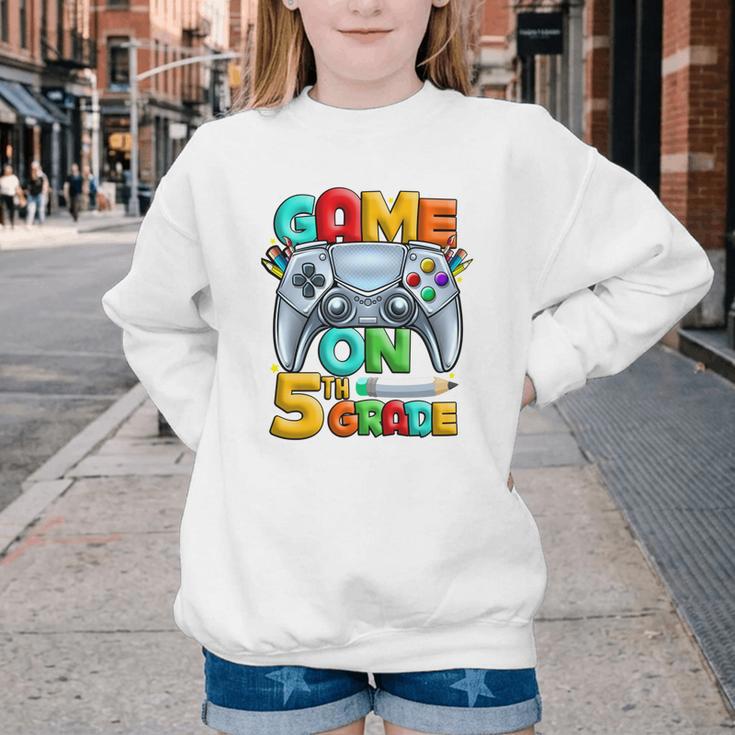 Game On 5th Grade Back To School 5th Grade Level Unlocked Performance Youth Crewneck Sweatshirt