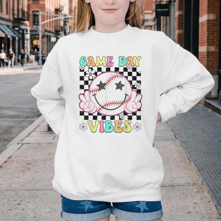Game Day Vibes Softball Baseball Groovy Game Day Girls Women Youth Crewneck Sweatshirt Game Day Vibes Softball Baseball Groovy Game Day Girls Women Youth Crewneck Sweatshirt