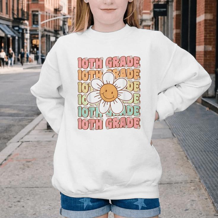 Groovy 10th Grade Back To School First Day Of Tenth Grade Youth Crewneck Sweatshirt Groovy 10th Grade Back To School First Day Of Tenth Grade Youth Crewneck Sweatshirt