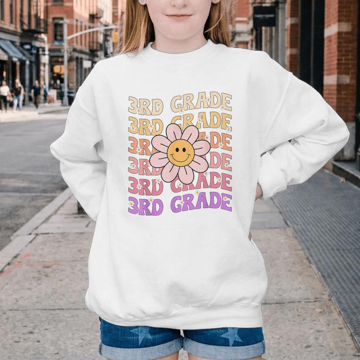Groovy 3rd Grade Back To School Retro Groovy Third Grade Youth Crewneck Sweatshirt Groovy 3rd Grade Back To School Retro Groovy Third Grade Youth Crewneck Sweatshirt