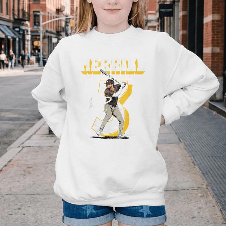 Jackson Merrill San Diego MLB Baseball Player MLBJME201M Youth Crewneck Sweatshirt Jackson Merrill San Diego MLB Baseball Player MLBJME201M Youth Crewneck Sweatshirt