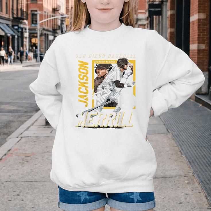 Jackson Merrill San Diego MLB Baseball Player MLBJME203M Youth Crewneck Sweatshirt Jackson Merrill San Diego MLB Baseball Player MLBJME203M Youth Crewneck Sweatshirt
