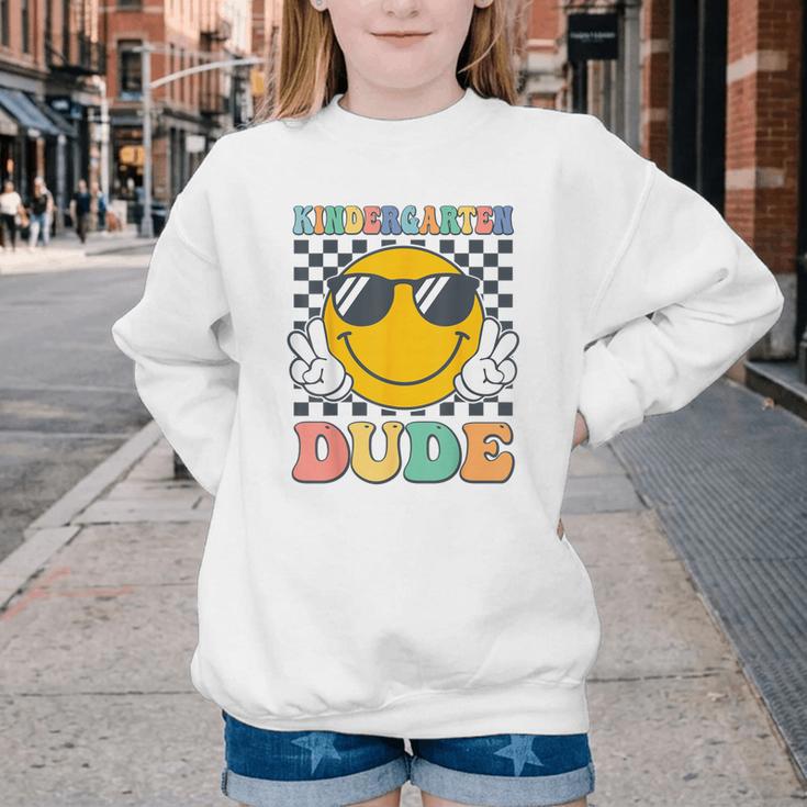 Kindergarten Dude First Day Of Kindergarten Back To School Youth Crewneck Sweatshirt