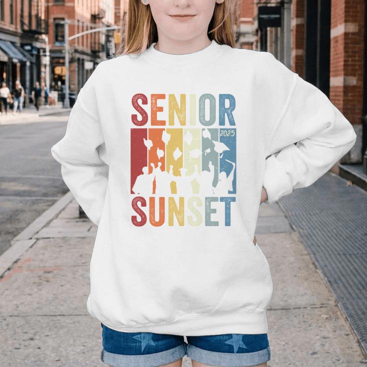 Last First Day Senior Sunset Class Of 2025 Back To School Performance Youth Crewneck Sweatshirt