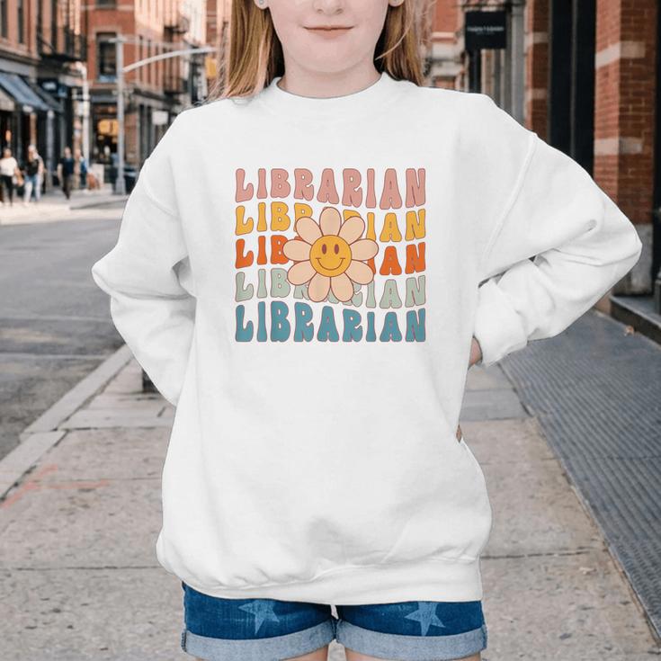 Librarian Retro Find Me At The Library Back To School Youth Crewneck Sweatshirt Librarian Retro Find Me At The Library Back To School Youth Crewneck Sweatshirt