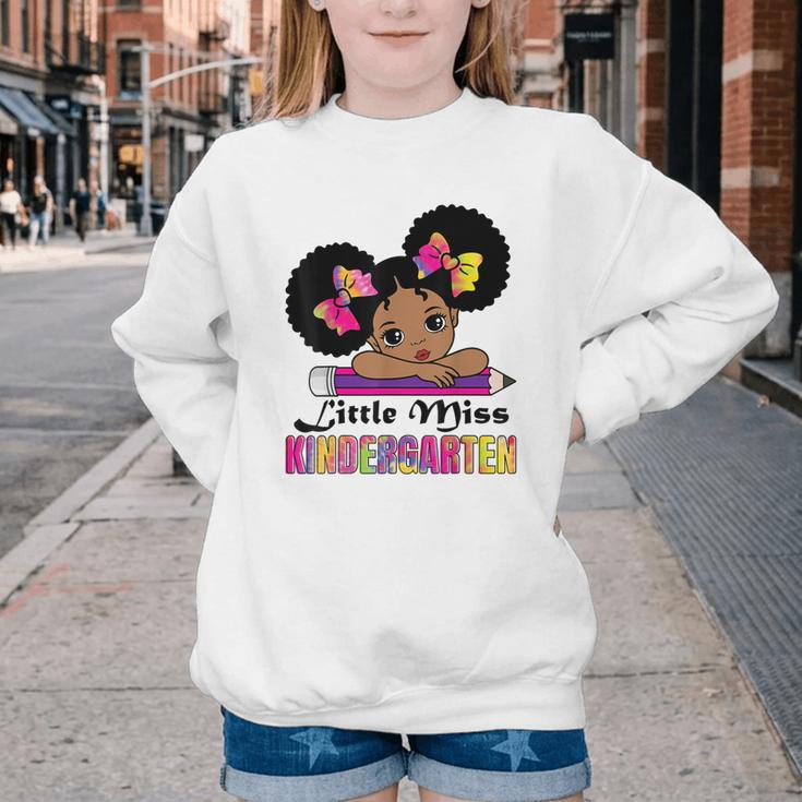 Little Miss Kindergarten Afro Puff Girl Back To School Youth Crewneck Sweatshirt Little Miss Kindergarten Afro Puff Girl Back To School Youth Crewneck Sweatshirt