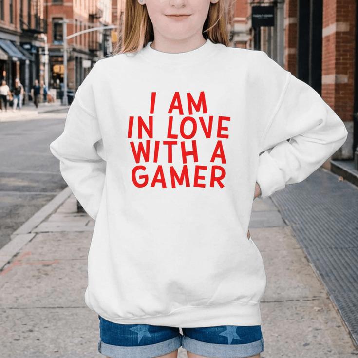I Am In Love With A Gamer Cute Valentines Day Gamer Couple Raglan Baseball Tee Youth Crewneck Sweatshirt I Am In Love With A Gamer Cute Valentines Day Gamer Couple Raglan Baseball Tee Youth Crewneck Sweatshirt
