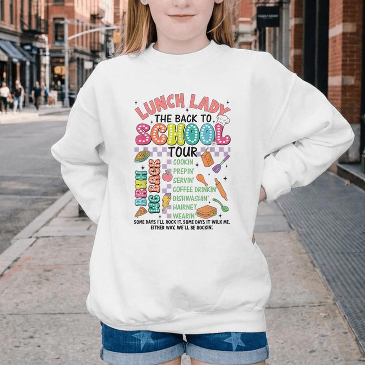 Lunch Cafeteria Crew Lady Back To School Tour Youth Crewneck Sweatshirt Lunch Cafeteria Crew Lady Back To School Tour Youth Crewneck Sweatshirt