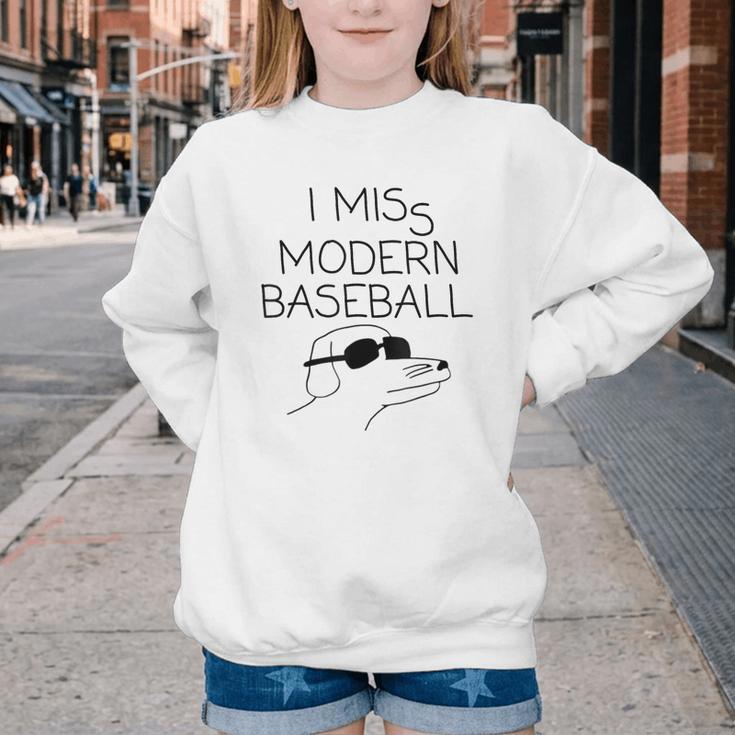 I Miss Modern Baseball Vintage Baseball Meme Tee Youth Crewneck Sweatshirt