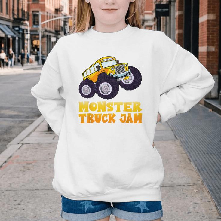 Monster Truck Jam School Bus Yellow Back To School Toddlers Youth Crewneck Sweatshirt Monster Truck Jam School Bus Yellow Back To School Toddlers Youth Crewneck Sweatshirt