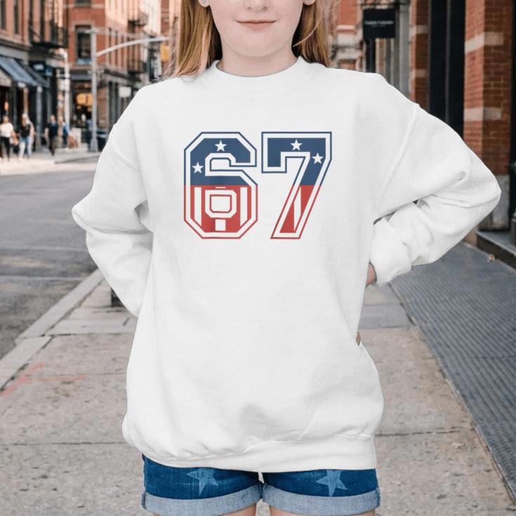 Number 67 USA Raglan Baseball Tee Youth Crewneck Sweatshirt