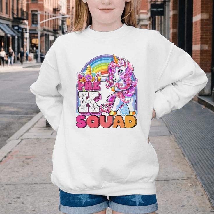 Pre-K Squad Flossing Unicorn Back To School Girls Premium Tri-Blend Youth Crewneck Sweatshirt Pre-K Squad Flossing Unicorn Back To School Girls Premium Tri-Blend Youth Crewneck Sweatshirt