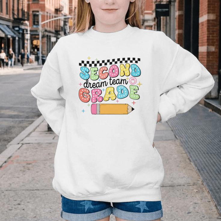 Second Grade Dream Team Back To School First Day Of School Performance Youth Crewneck Sweatshirt