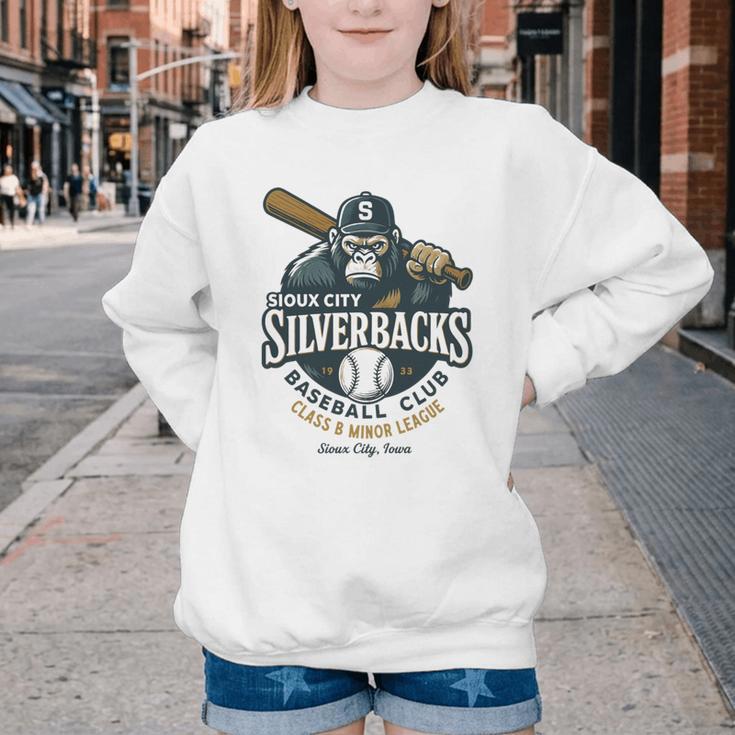 Sioux City Silverbacks Retro Minor League Baseball Youth Crewneck Sweatshirt Sioux City Silverbacks Retro Minor League Baseball Youth Crewneck Sweatshirt