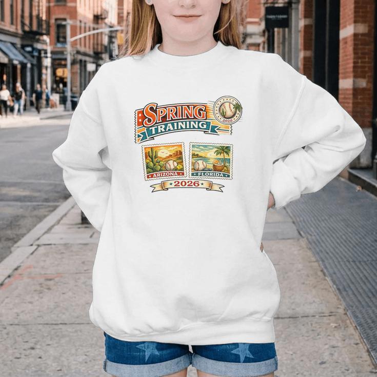 Spring Training 2026 Retro Postcard Baseball Premium Tri-Blend Youth Crewneck Sweatshirt Spring Training 2026 Retro Postcard Baseball Premium Tri-Blend Youth Crewneck Sweatshirt