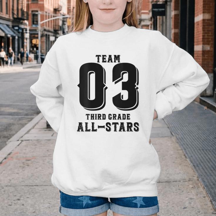 Team 3rd Grade All-Stars Back To School Tee For Stude Youth Crewneck Sweatshirt