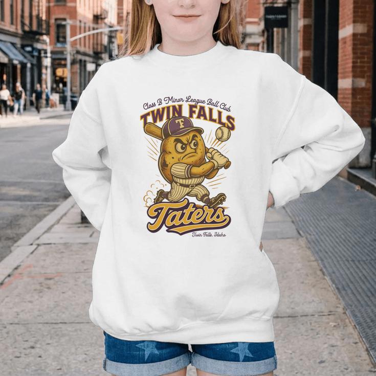 Twin Falls Taters Minor League Baseball Team Youth Crewneck Sweatshirt