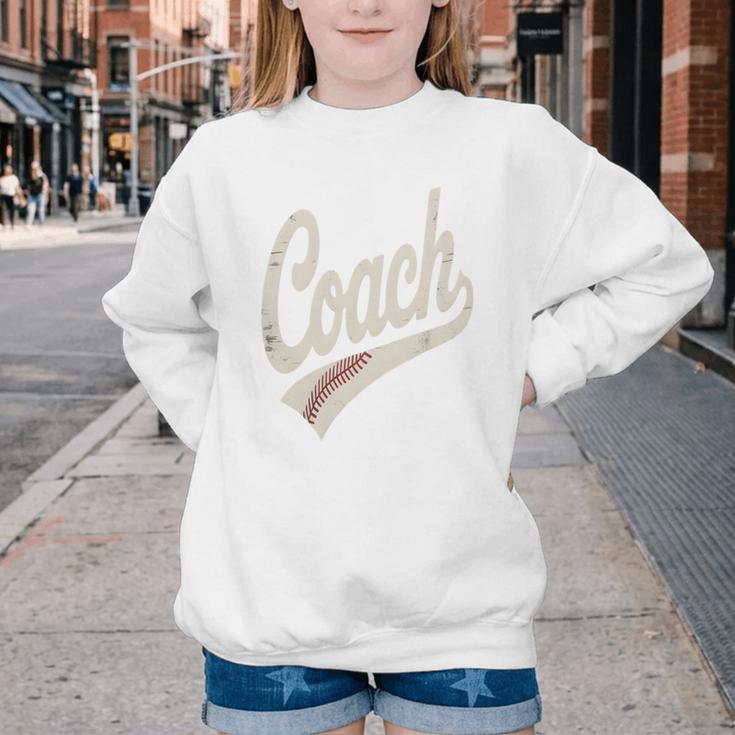 Vintage Baseball Coach Youth Crewneck Sweatshirt