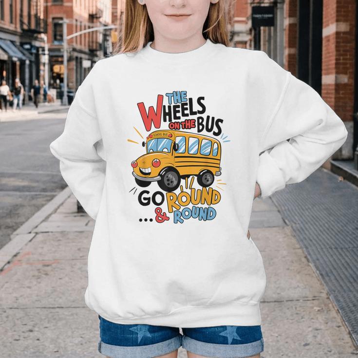 The Wheels On The Bus Toddler Kids Back To School Youth Crewneck Sweatshirt