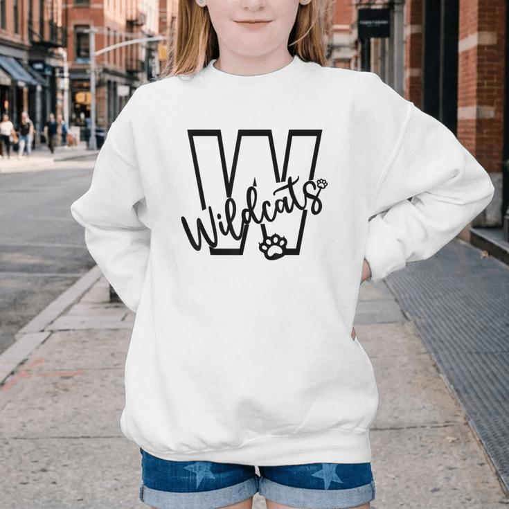 Wildcats School Sports Fan Team Spirit Mascot Back To School Youth Crewneck Sweatshirt Wildcats School Sports Fan Team Spirit Mascot Back To School Youth Crewneck Sweatshirt