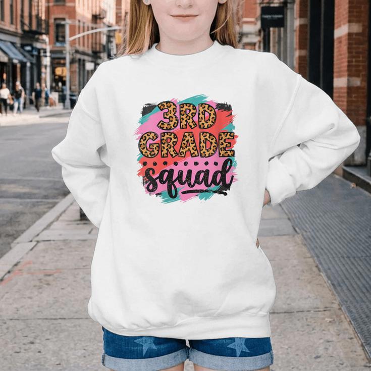 Women's Third 3rd Grade Squad Back To School Animal Print Girl Tee Youth Crewneck Sweatshirt