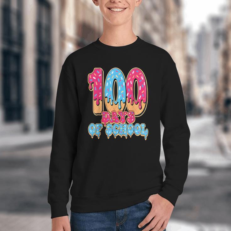 100 Days Of School Baseball Drip 100th Day Of School Youth Crewneck Sweatshirt 100 Days Of School Baseball Drip 100th Day Of School Youth Crewneck Sweatshirt