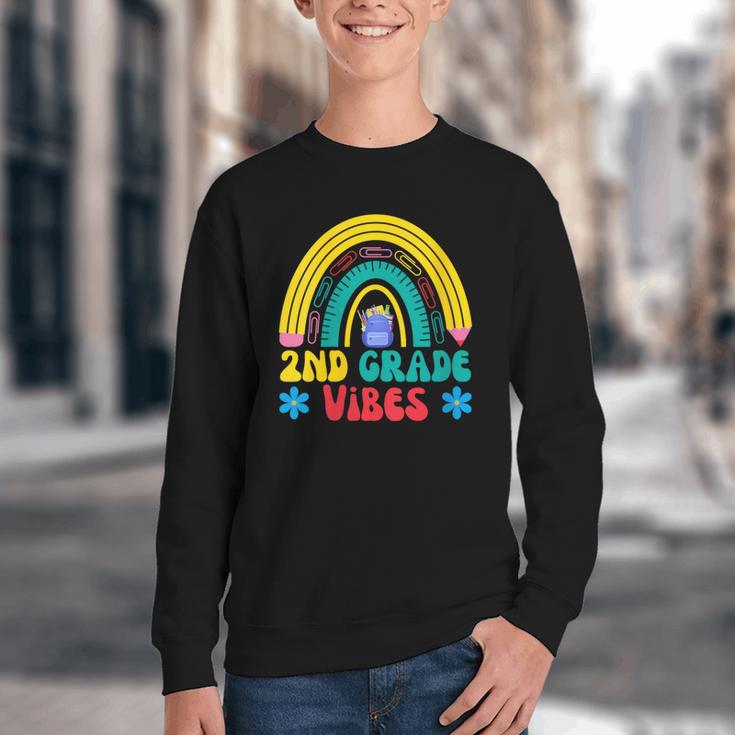 2nd Grade Vibes Back To School Rainbow Second Grade Youth Crewneck Sweatshirt 2nd Grade Vibes Back To School Rainbow Second Grade Youth Crewneck Sweatshirt