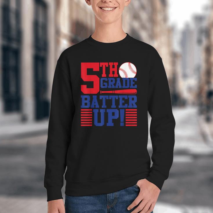 5th Grade Batter Up Back To School Fifth Grade Baseball Boys Youth Crewneck Sweatshirt 5th Grade Batter Up Back To School Fifth Grade Baseball Boys Youth Crewneck Sweatshirt