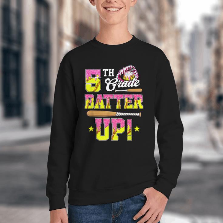 5th Grade Butter Up Softball Ice Cream Drip Back To School Youth Crewneck Sweatshirt 5th Grade Butter Up Softball Ice Cream Drip Back To School Youth Crewneck Sweatshirt