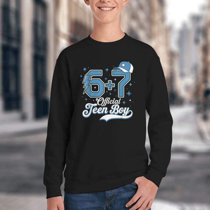 6 7 Meme Official Teenager 13th Birthday Baseball Boy Youth Crewneck Sweatshirt 6 7 Meme Official Teenager 13th Birthday Baseball Boy Youth Crewneck Sweatshirt