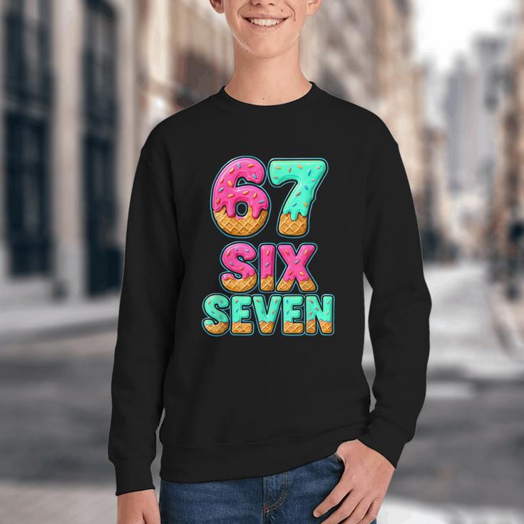 67 Ice Cream Drip Baseball Six Seven 6-7 Meme Teen Boy Youth Crewneck Sweatshirt 67 Ice Cream Drip Baseball Six Seven 6-7 Meme Teen Boy Youth Crewneck Sweatshirt