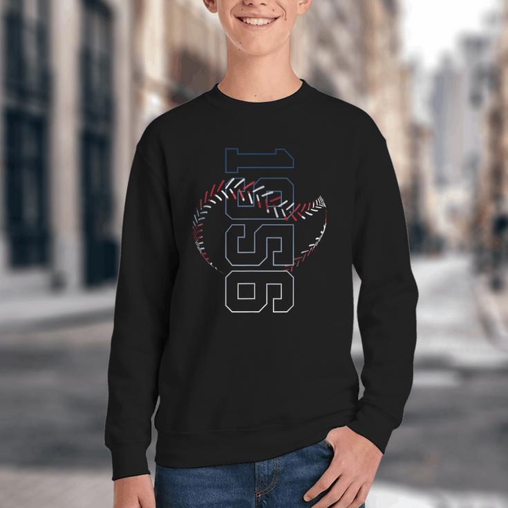70 Years 1956 Baseball 70TH Birthday Youth Crewneck Sweatshirt
