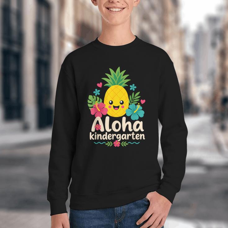 Aloha Kindergarten Pineapple Back To School Youth Crewneck Sweatshirt Aloha Kindergarten Pineapple Back To School Youth Crewneck Sweatshirt