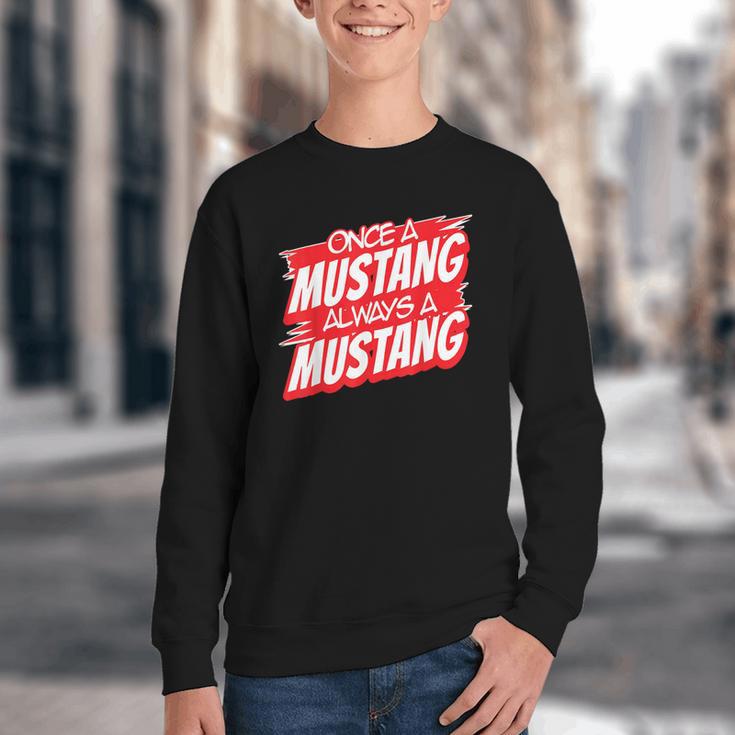 Always A Mustang Back To School Spirit R Youth Crewneck Sweatshirt Always A Mustang Back To School Spirit R Youth Crewneck Sweatshirt