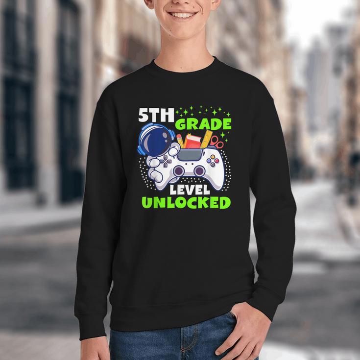 Back To School 5th Grade Level Unlocked Gamer Boys Kids Youth Crewneck Sweatshirt Back To School 5th Grade Level Unlocked Gamer Boys Kids Youth Crewneck Sweatshirt