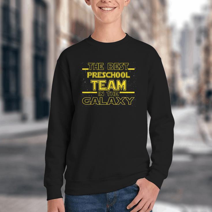 Back To School Best Preschool Team In The Galaxy Space Out Youth Crewneck Sweatshirt Back To School Best Preschool Team In The Galaxy Space Out Youth Crewneck Sweatshirt