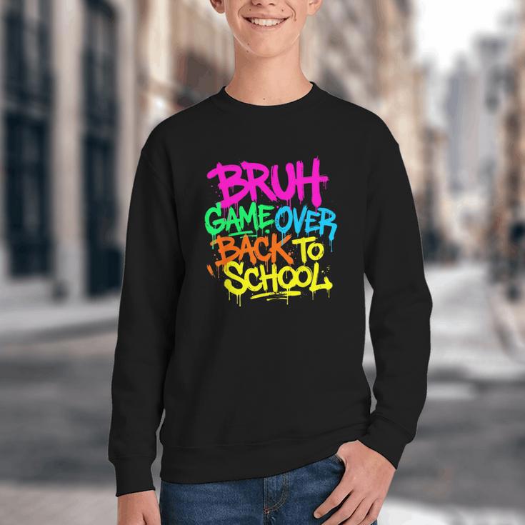 Back To School Bruh Game Over Gaming Boys Youth Crewneck Sweatshirt Back To School Bruh Game Over Gaming Boys Youth Crewneck Sweatshirt