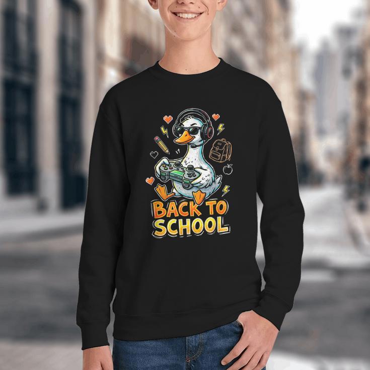 Back To School Gaming Kindergarten First Grade Goose Boys Youth Crewneck Sweatshirt