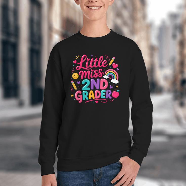 Back To School Little Miss 2nd Grader Rainbow Girl Youth Crewneck Sweatshirt Back To School Little Miss 2nd Grader Rainbow Girl Youth Crewneck Sweatshirt