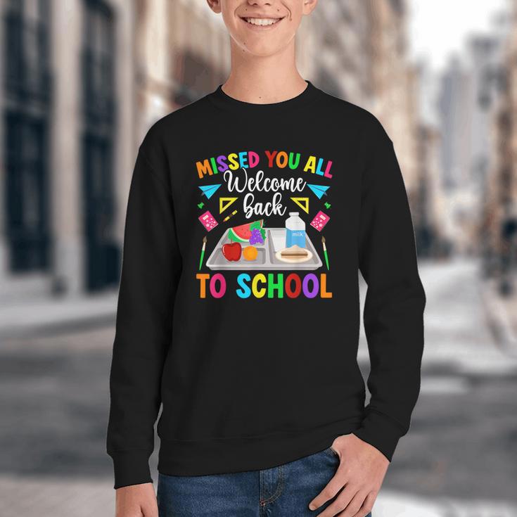 Back To School Lunch Lady First Day Of School Lunch Lady Youth Crewneck Sweatshirt